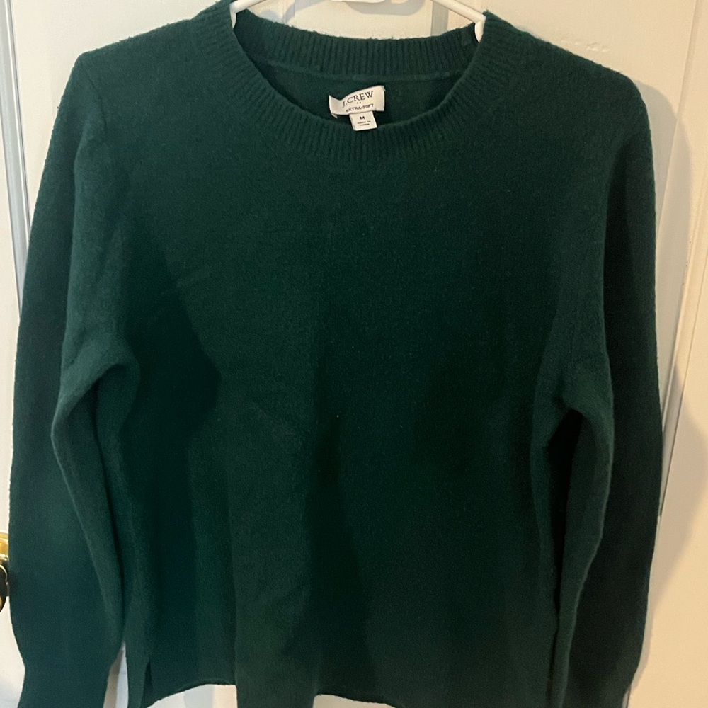 J. Crew Factory Women's Deep Green Crew Neck Sweater